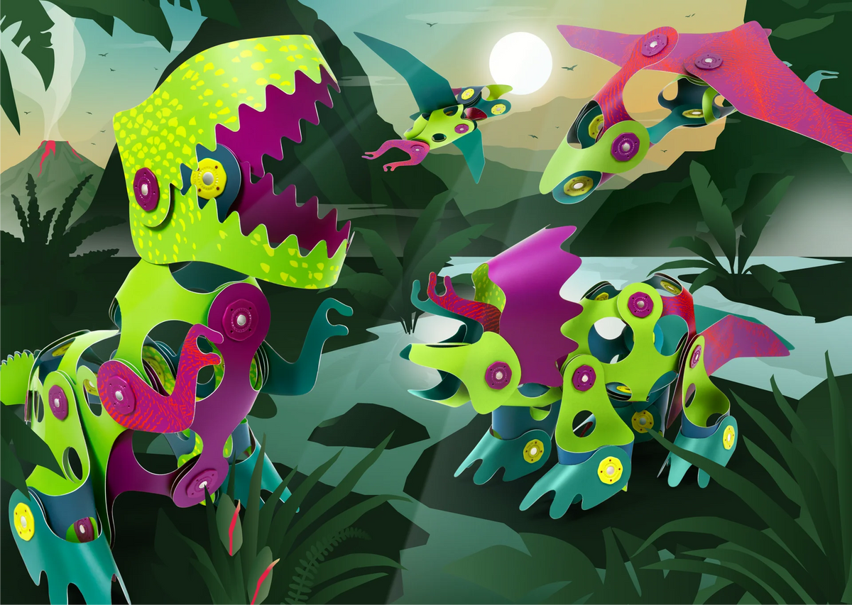 Clixo - Dino Adventure Pack | Set van 36