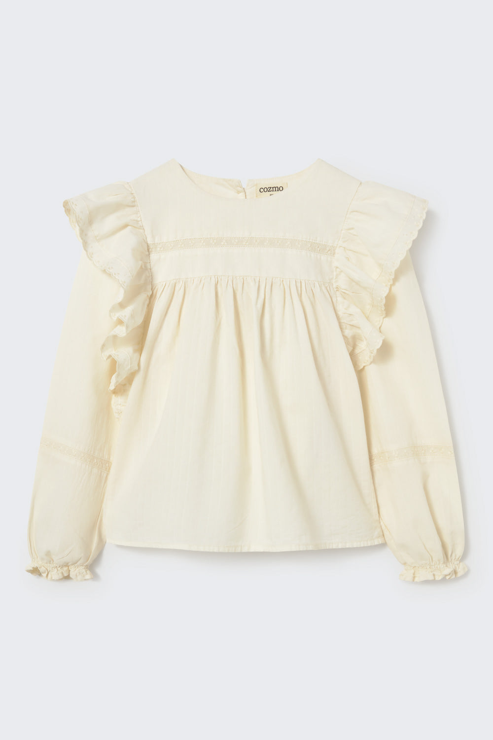 Cozmo - DALIA Jacquard Voile Blouse | Ivory