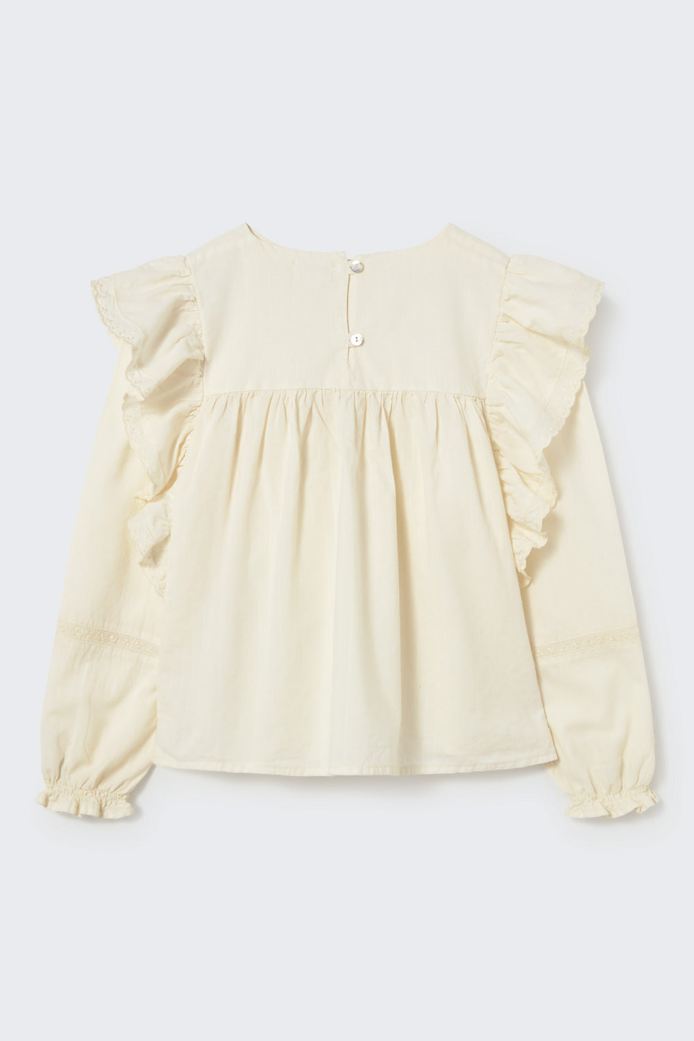 Cozmo - DALIA Jacquard Voile Blouse | Ivory