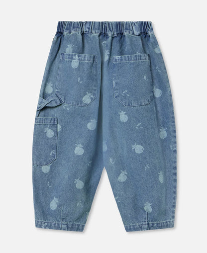 Fliink - Don Denim Duna Cargo Pants | Medium Blue AOP