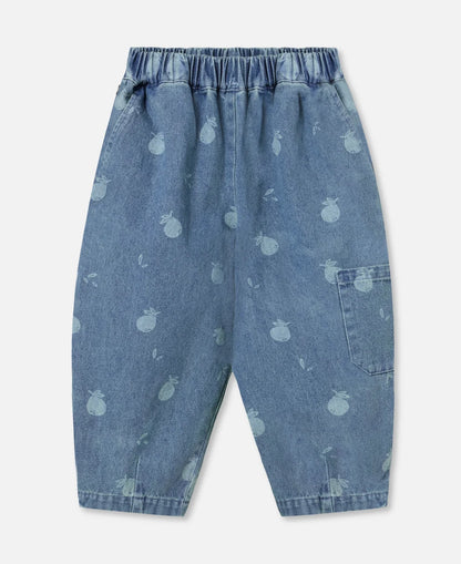 Fliink - Don Denim Duna Cargo Pants | Medium Blue AOP