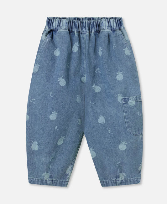 Fliink - Don Denim Duna Cargo Pants | Medium Blue AOP