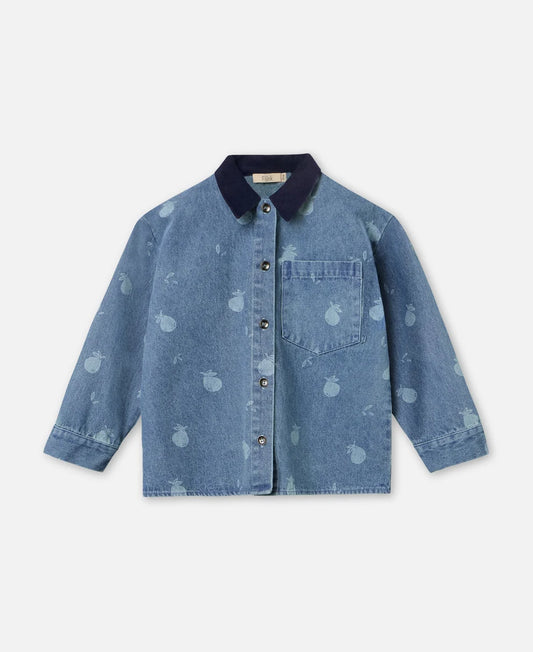 Fliink - Don Denim Shirt | Medium Blue AOP