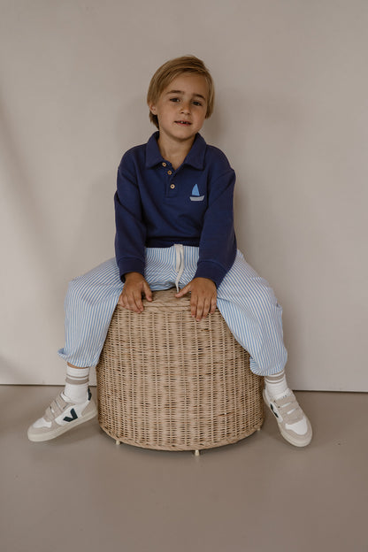Navy Natural – Scott Polo Sweater Blue Boat