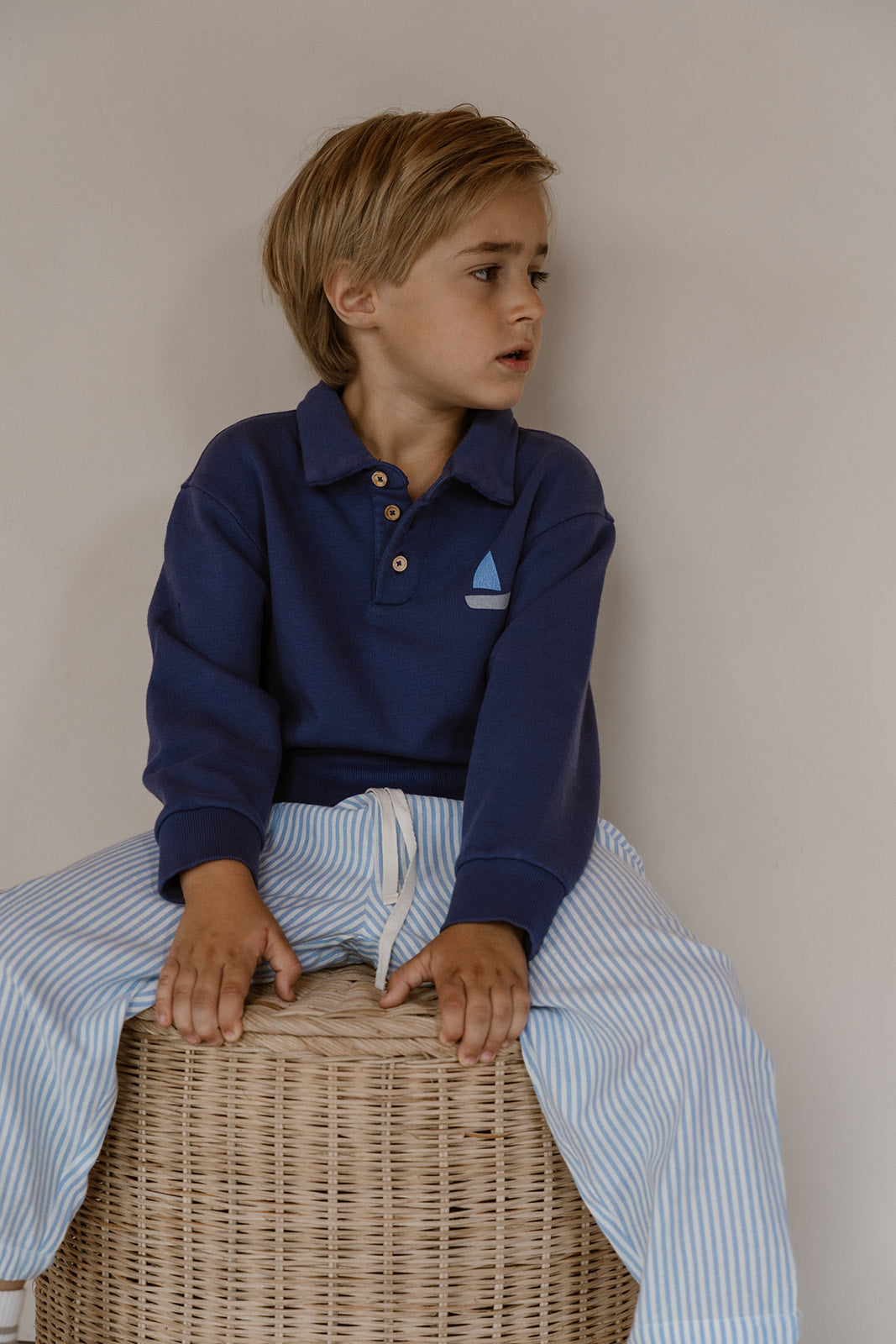 Navy Natural – Scott Polo Sweater Blue Boat