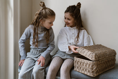 Navy Natural - Wide Leg Grey melange