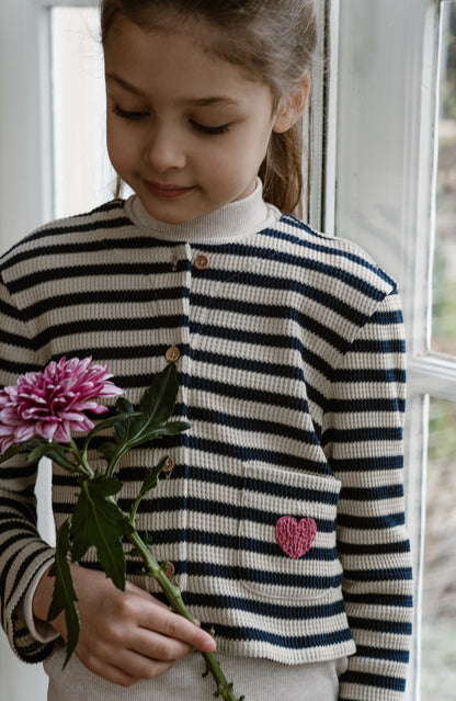 Navy Natural - Mikki Vest Navy Stripe