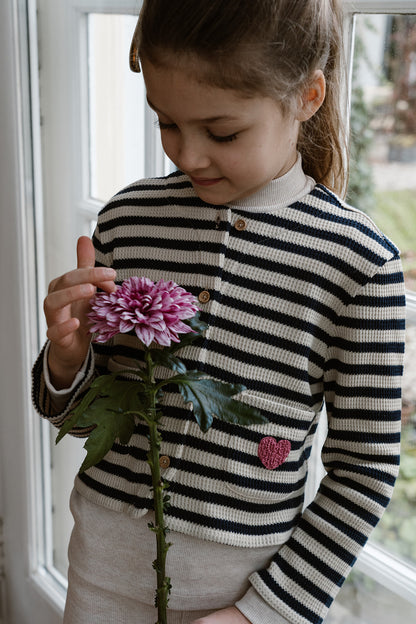Navy Natural - Mikki Vest Navy Stripe