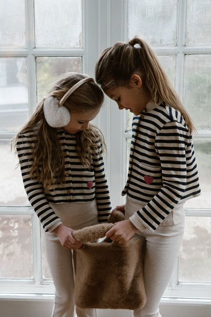 Navy Natural - Mikki Vest Navy Stripe