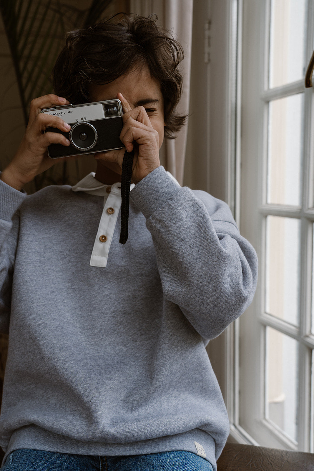 Navy Natural - Juul Sweater grey