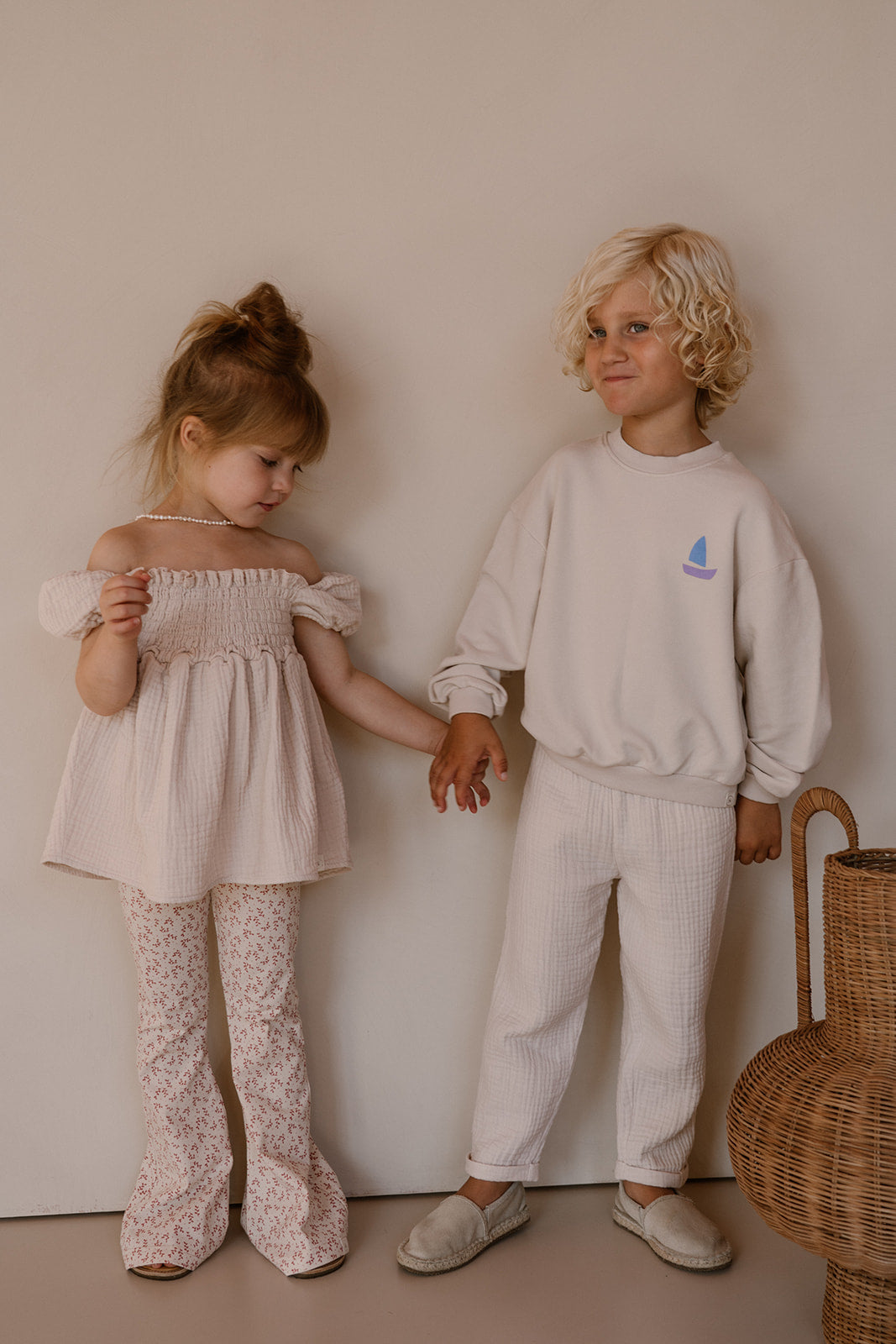 Navy Natural – Mex Pants Almond Mousseline