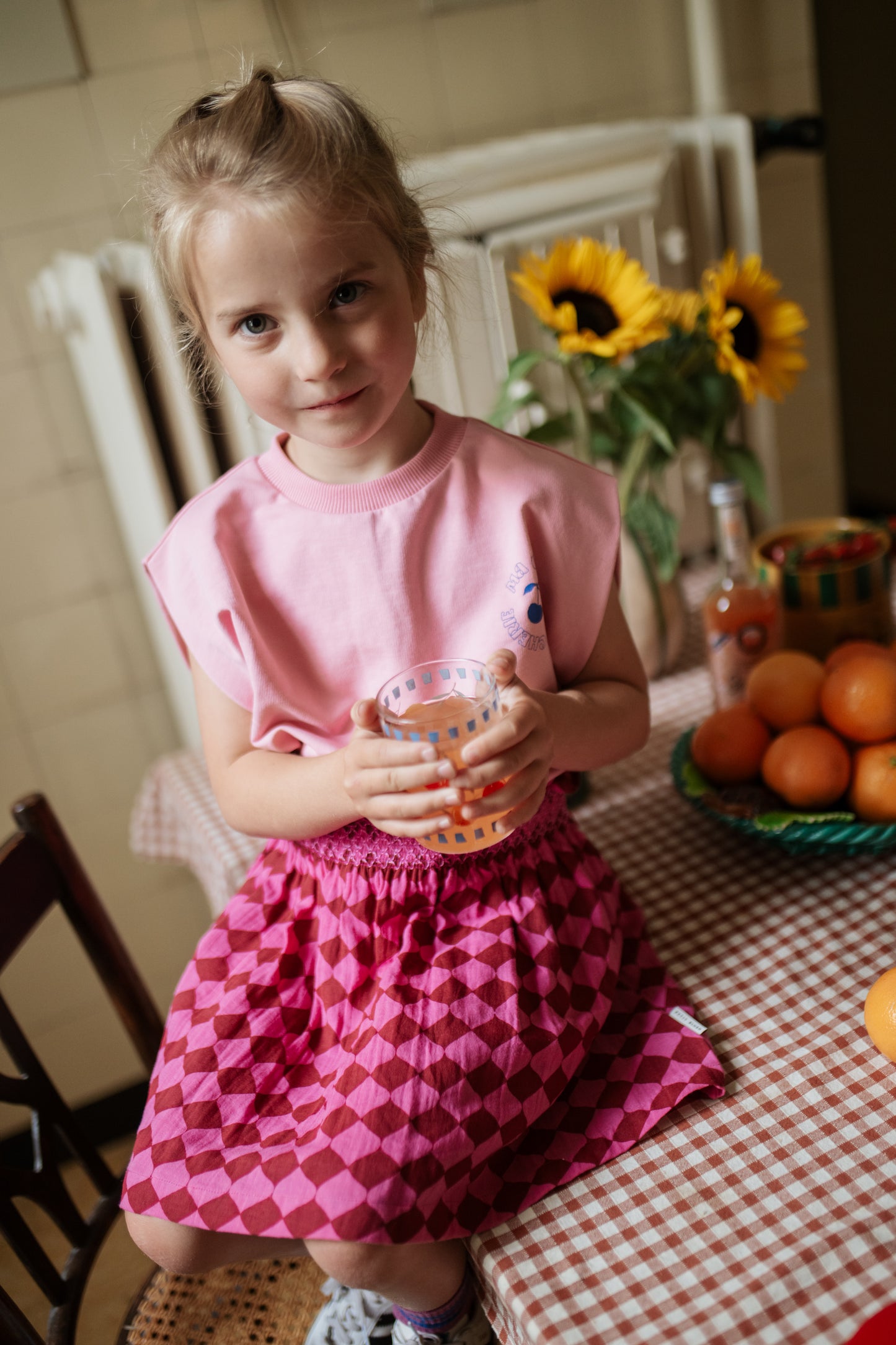 Petit Blush - Meisjes Shoulder Top Cashmere | Rose