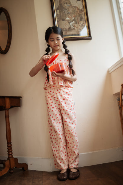 Petit Blush - Meisjes Wide Leg Pants | Cherry AOP