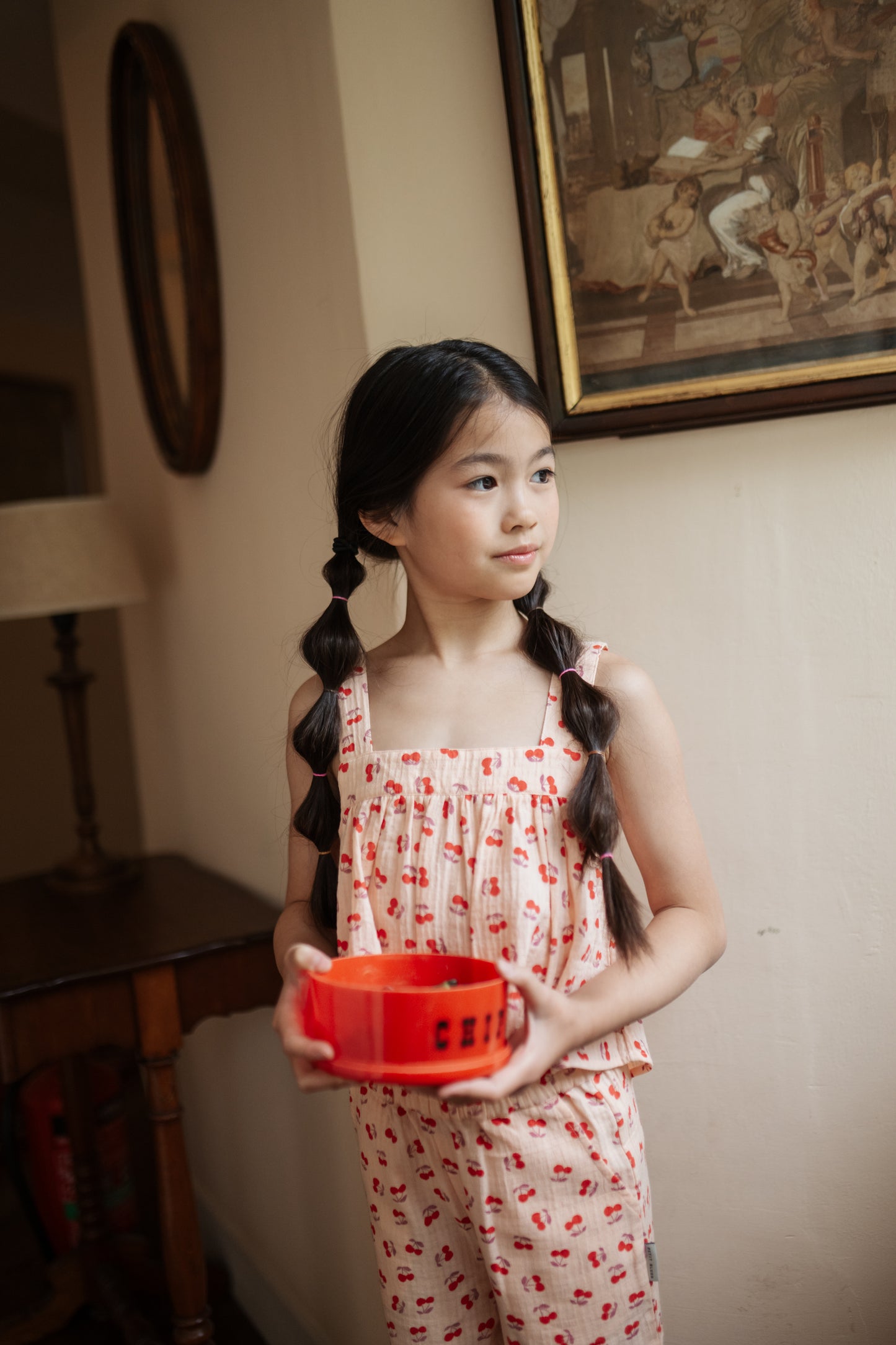 Petit Blush - Meisjes Wide Leg Pants | Cherry AOP