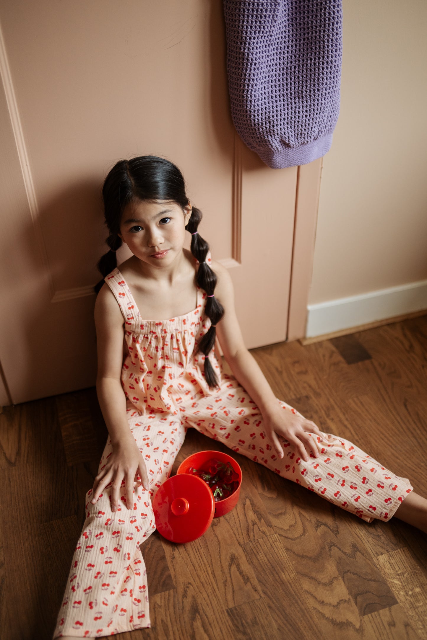 Petit Blush - Meisjes Wide Leg Pants | Cherry AOP