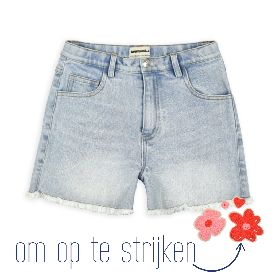 Ammehoela - Jeans Shorts Julia Bleached met patches