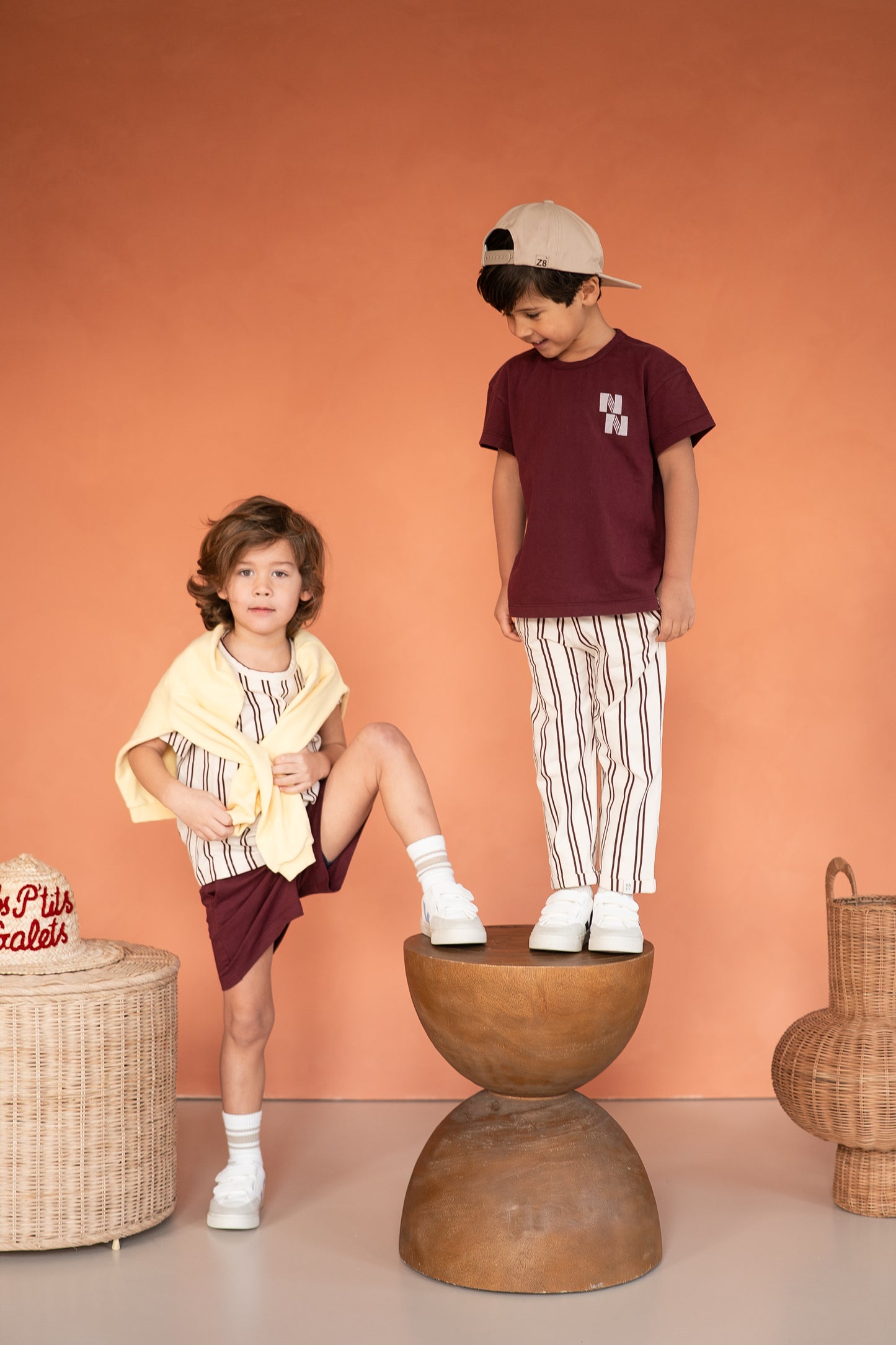 Navy Natural – Sem T-shirt Burgundy Stripe