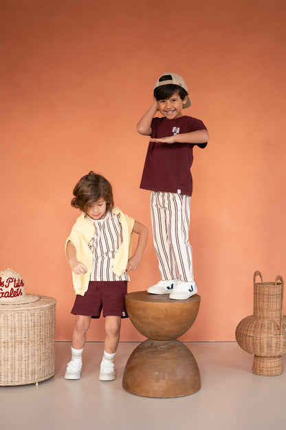 Navy Natural – Sem T-shirt Burgundy Stripe