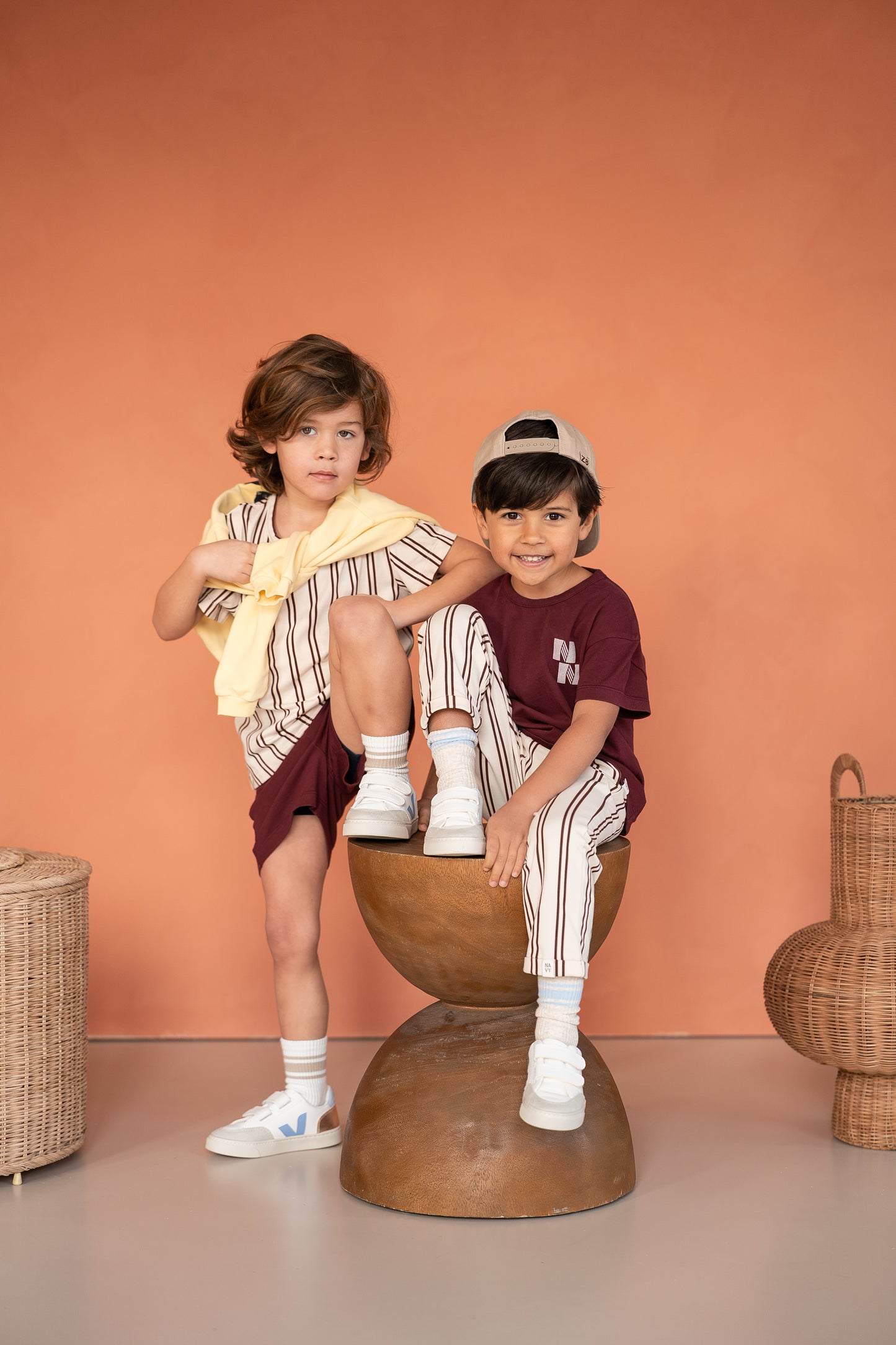 Navy Natural – Sem T-shirt Burgundy Stripe