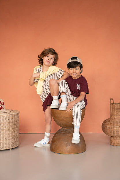 Navy Natural – Sem T-shirt Burgundy Stripe
