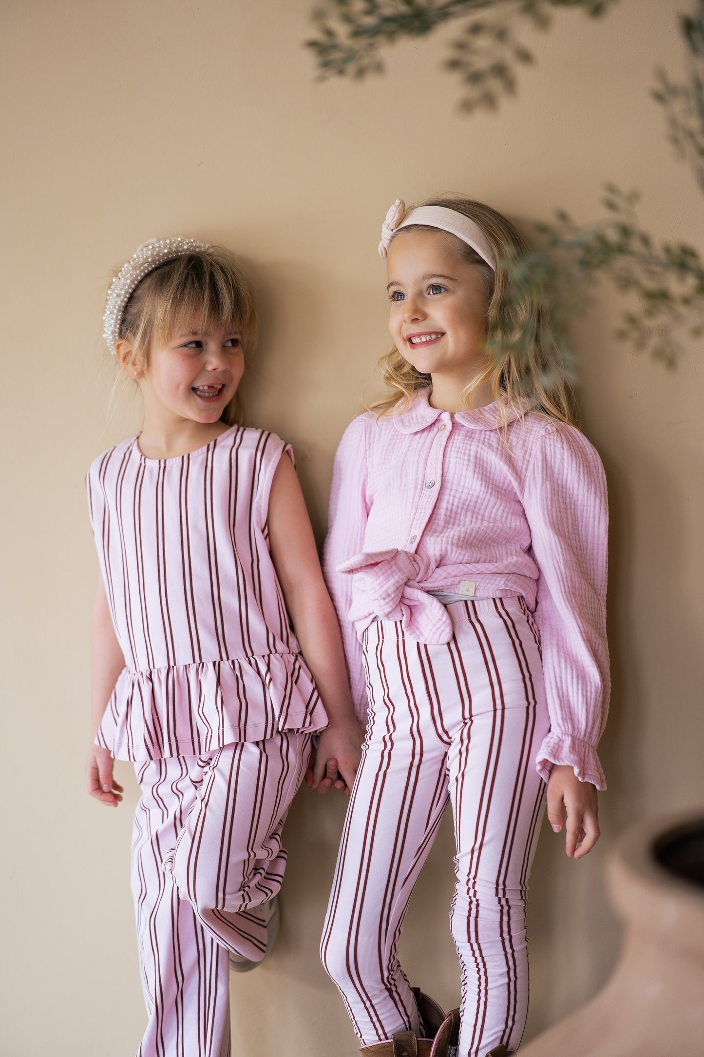 Navy Natural – Wide Leg Pink Stripe