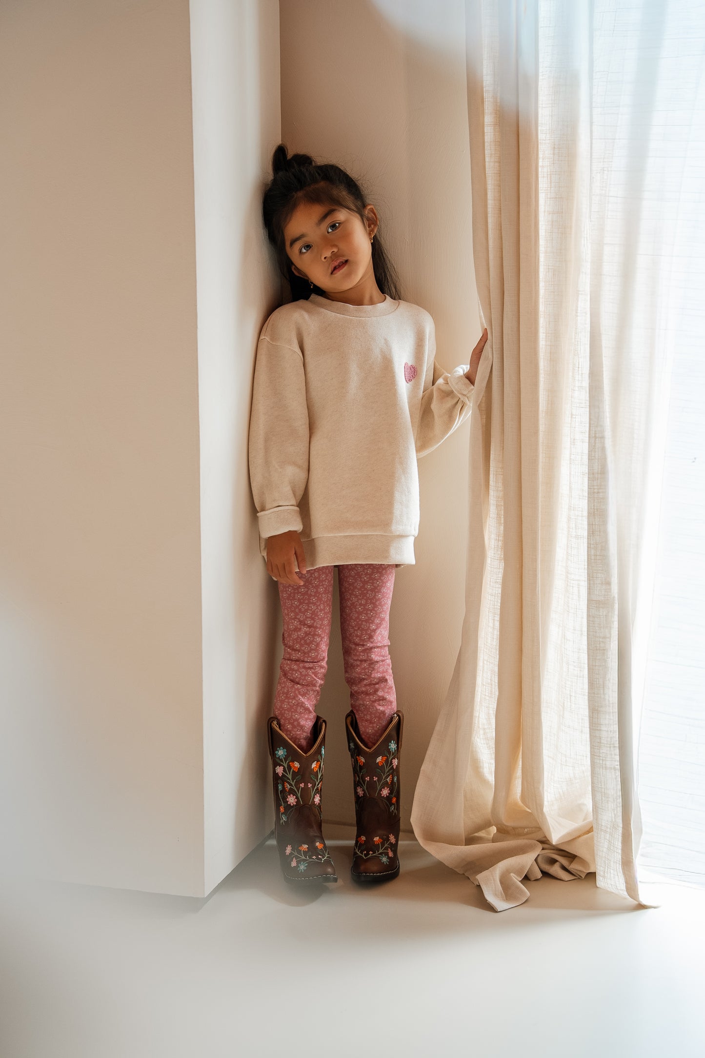 Navy Natural - Oversized Sweater Lilas Heart