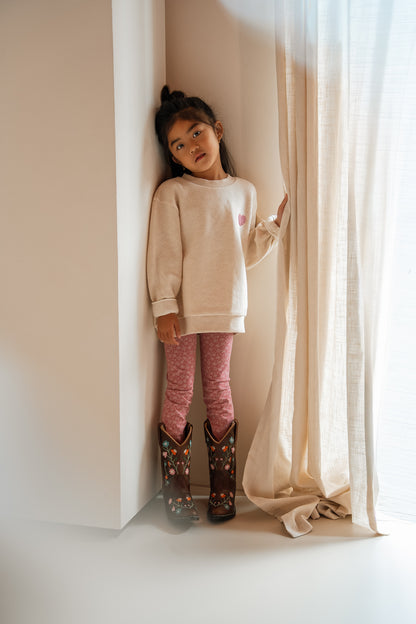 Navy Natural - Oversized Sweater Lilas Heart