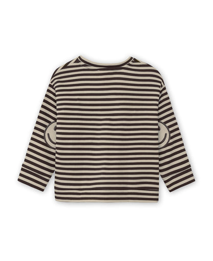 Fliink - Alvin LS Stripe Sweatshirt | Coffee Bean / Sandshell