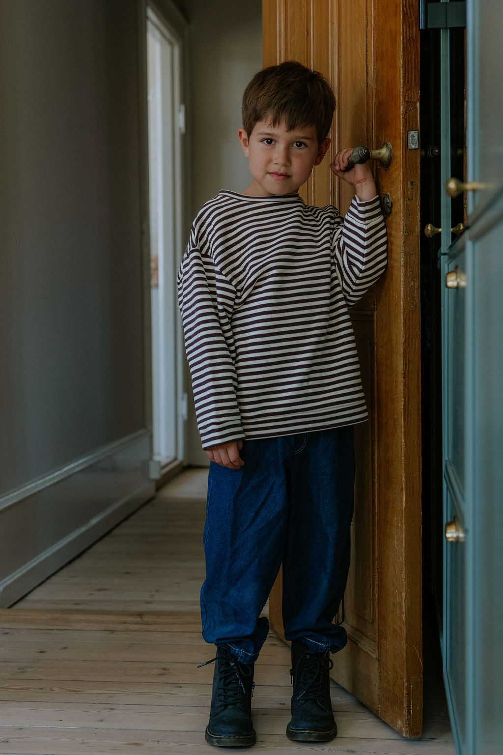 Fliink - Alvin LS Stripe Sweatshirt | Coffee Bean / Sandshell