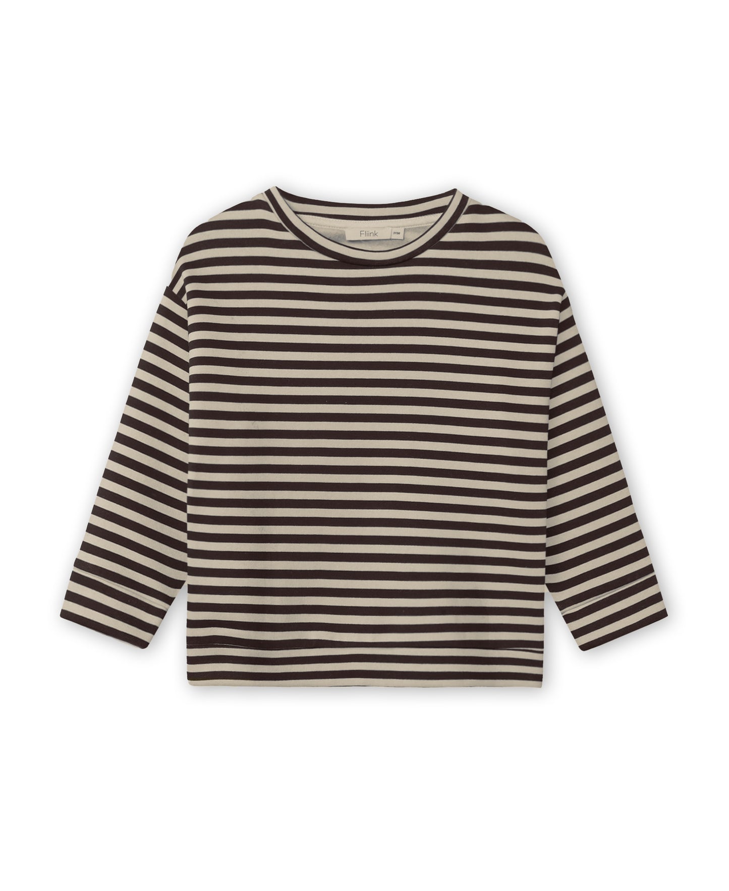 Fliink - Alvin LS Stripe Sweatshirt | Coffee Bean / Sandshell