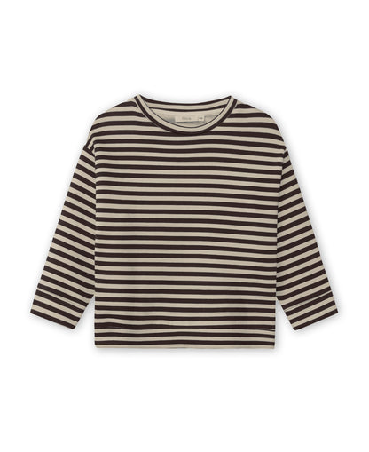Fliink - Alvin LS Stripe Sweatshirt | Coffee Bean / Sandshell