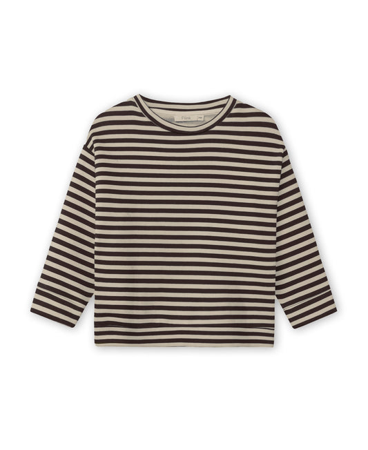Fliink - Alvin LS Stripe Sweatshirt | Coffee Bean / Sandshell