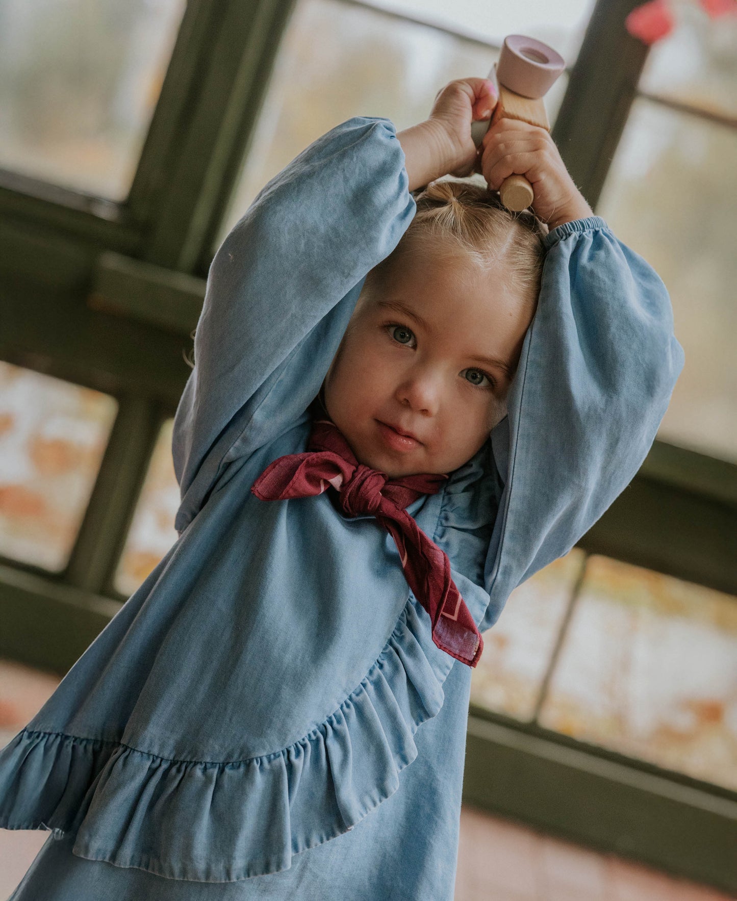 Fliink - Helene LS blouse Medium Denim Blue