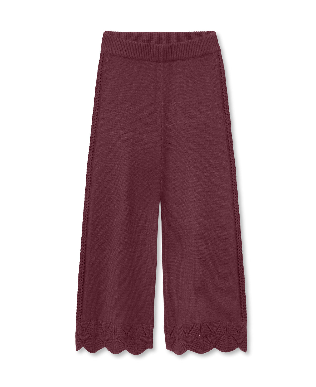 Fliink - Alilly Wide Gebreide Broek | Burgundy