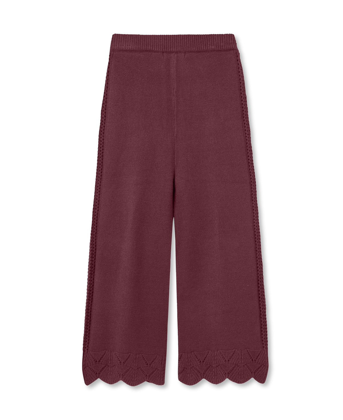Fliink - Alilly Wide Gebreide Broek | Burgundy