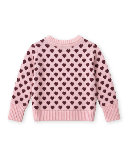 Fliink - Janie Cashmere Heart Trui | Smoke Rose / Burgundy