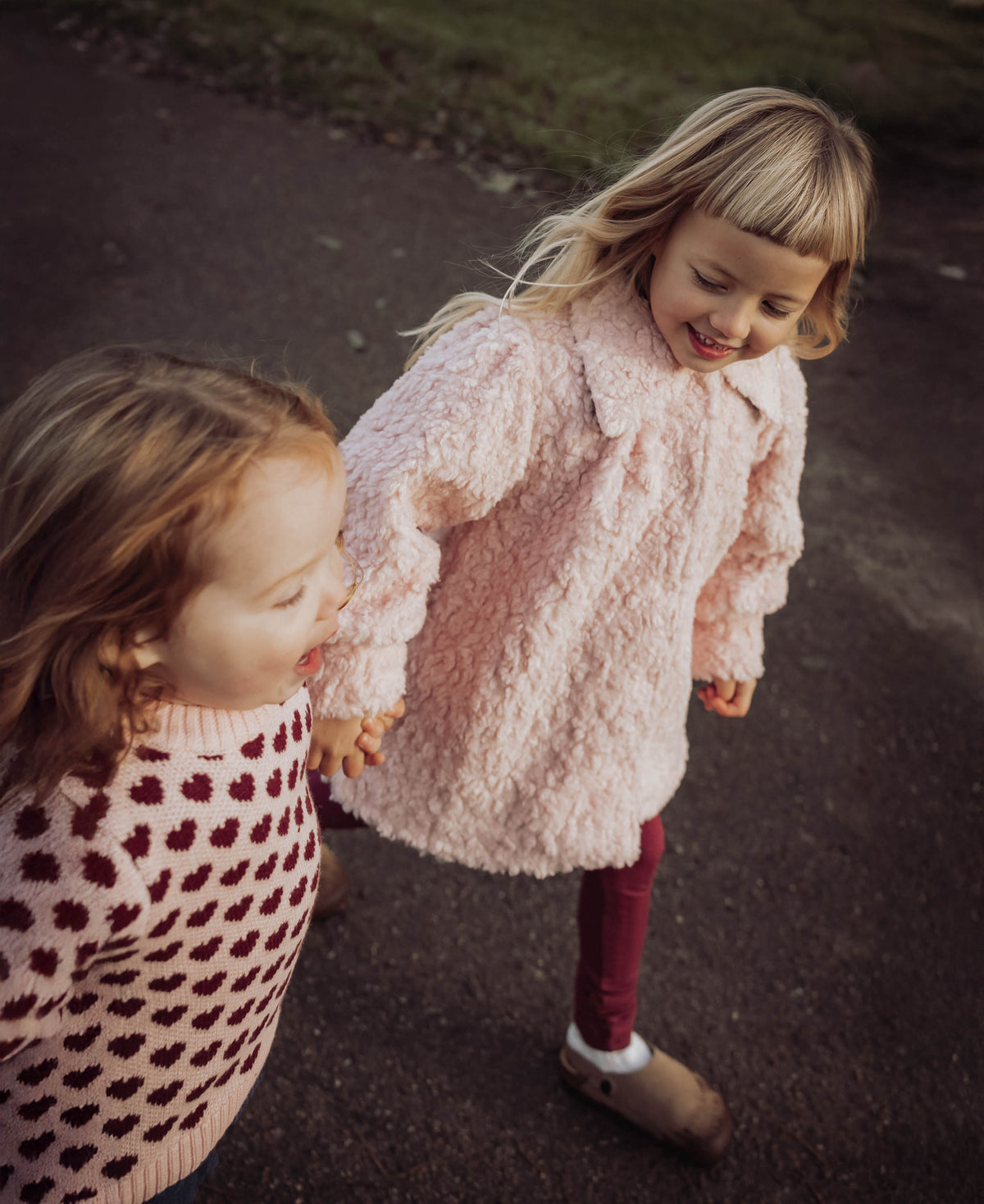 Fliink - Janie Cashmere Heart Trui | Smoke Rose / Burgundy