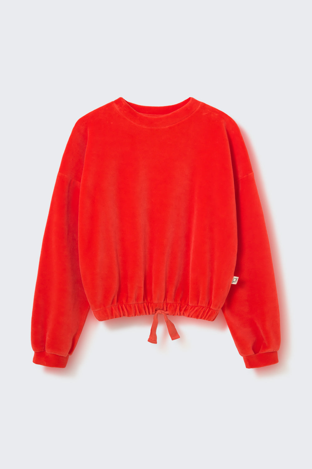 Cozmo - FARA Velour Knit Bow Sweatshirt | Spicy Orange