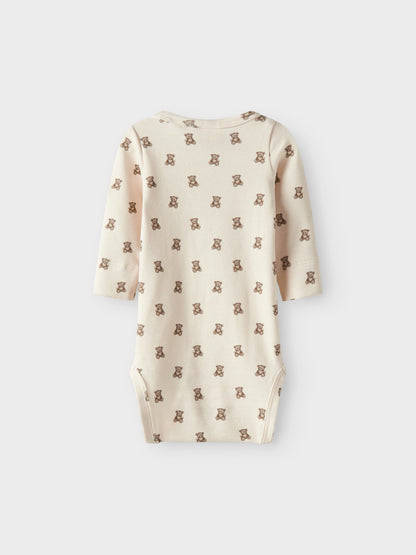 Lil' Atelier - Baby Romper ELO LS Slim Body | Turtledove Teddybear