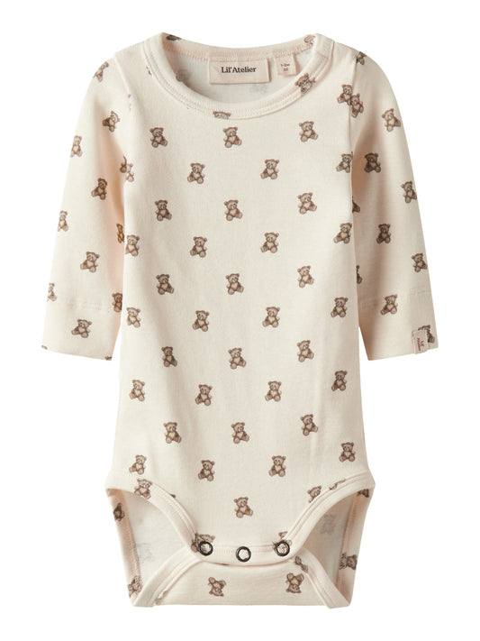 Lil' Atelier - Baby Romper ELO LS Slim Body | Turtledove Teddybear