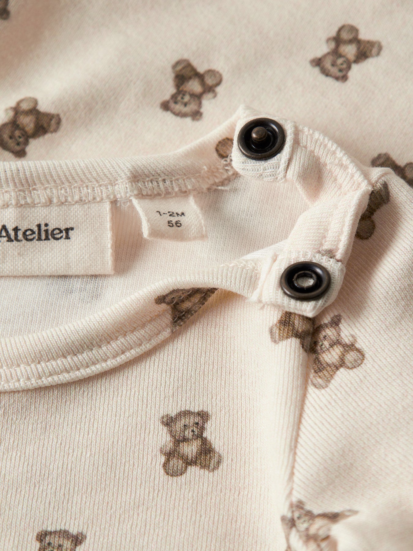 Lil' Atelier - Baby Romper ELO LS Slim Body | Turtledove Teddybear