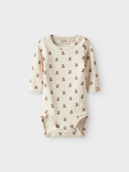 Lil' Atelier - Baby Romper ELO LS Slim Body | Turtledove Teddybear