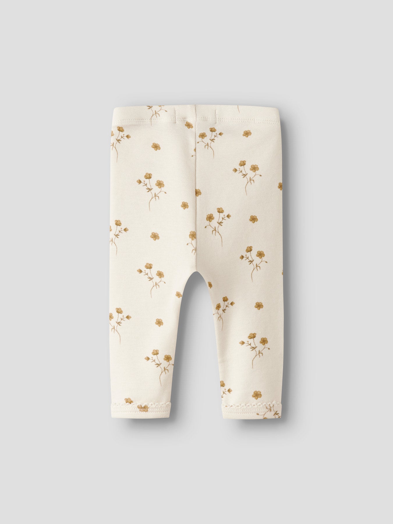Lil' Atelier - Baby Broek NBFLAYO SIN Slim Leggings | Coconut Milk Flower Yellow