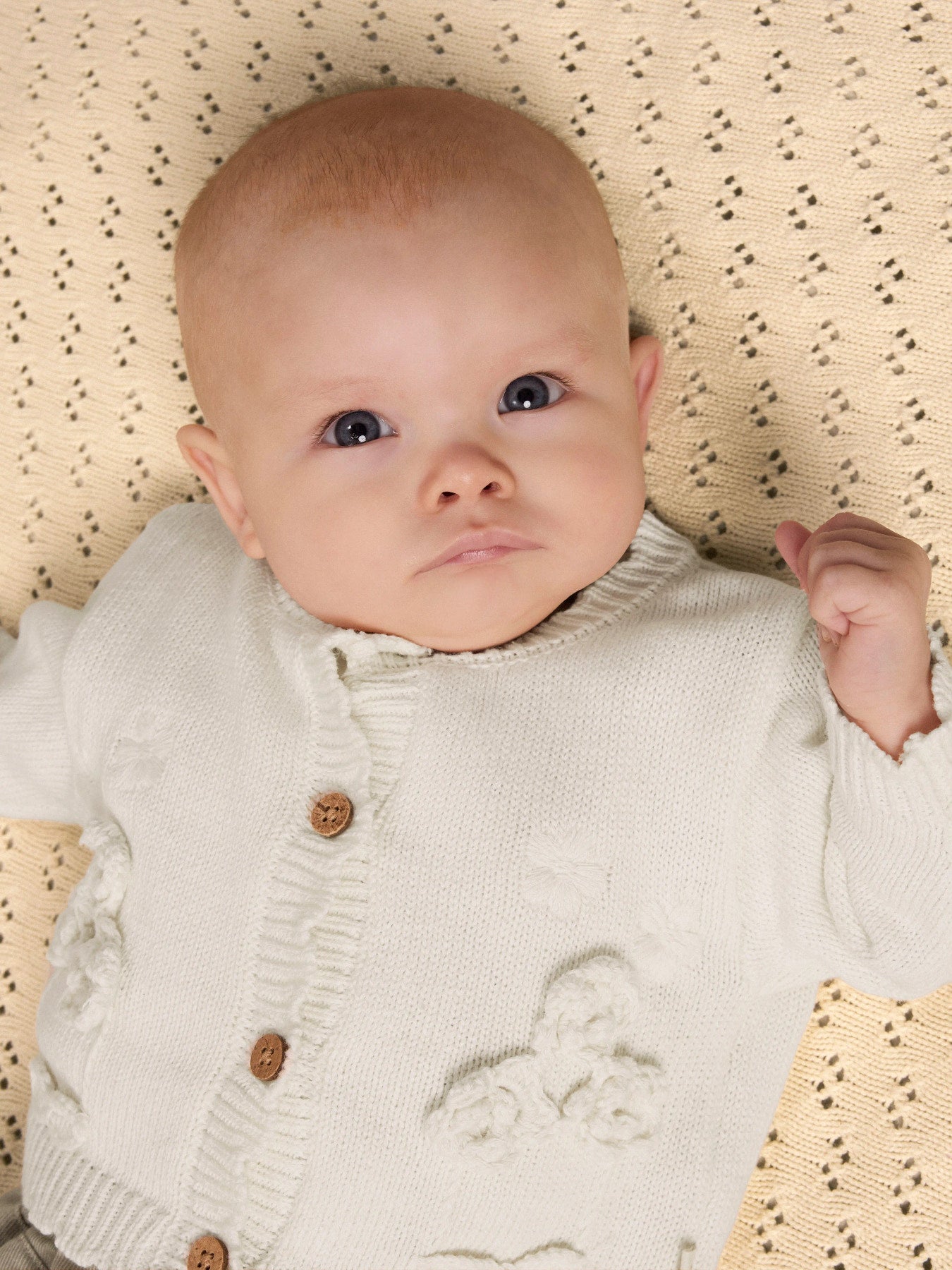 Lil' Atelier - Baby Vest NBFDOLA LS Knit Cardigan | Coconut Milk
