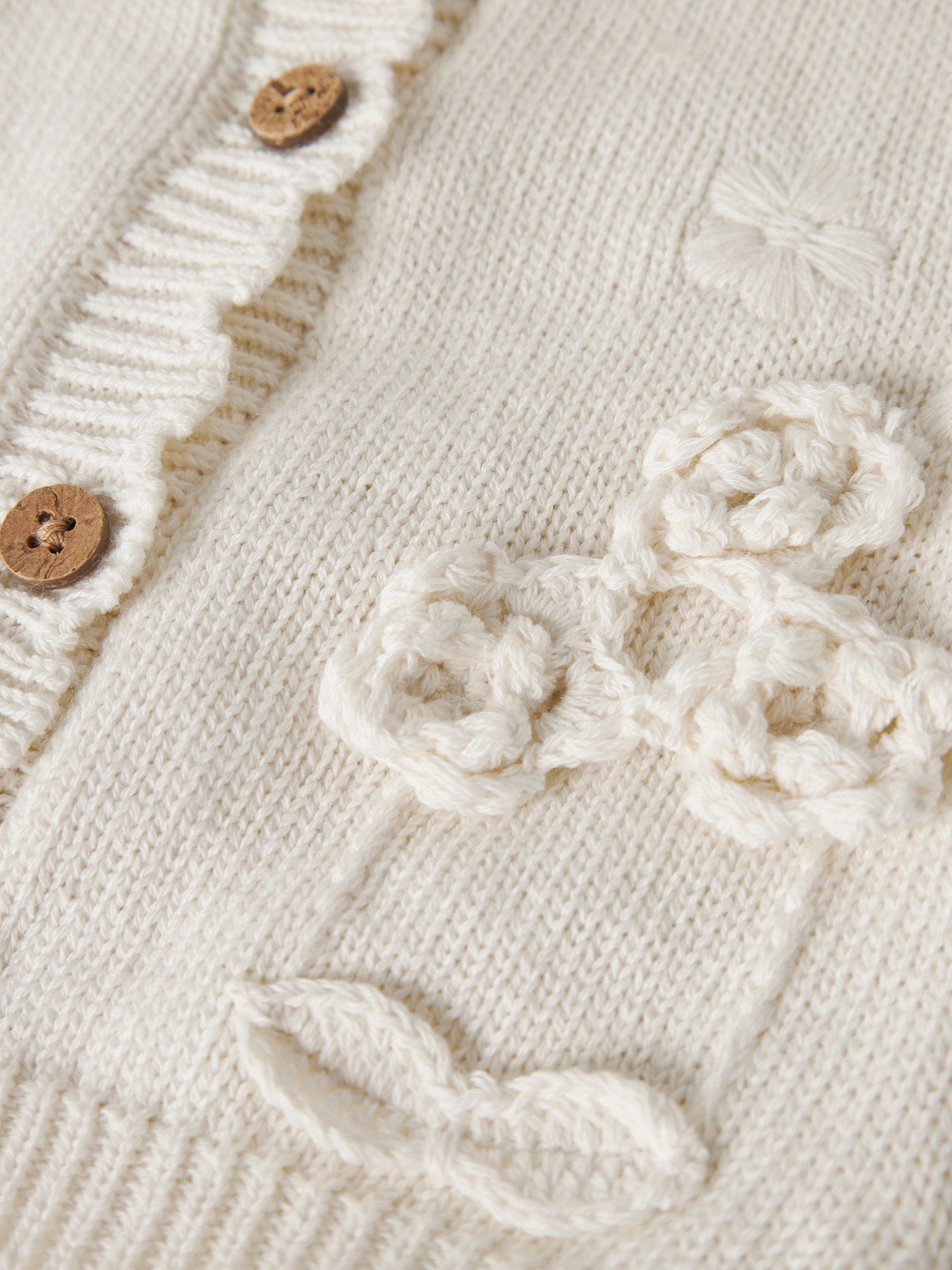 Lil' Atelier - Baby Vest NBFDOLA LS Knit Cardigan | Coconut Milk