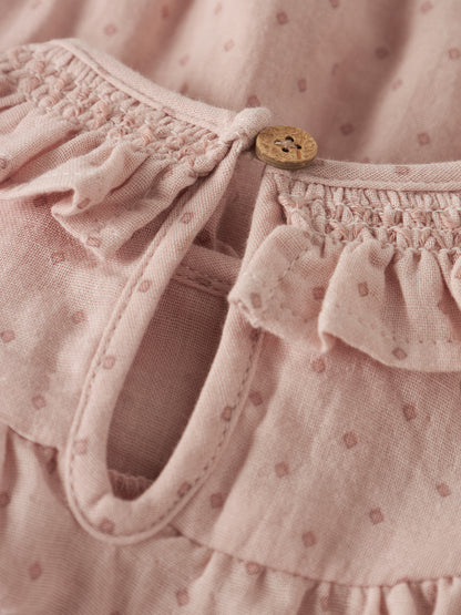 Lil' Atelier - Baby Romper NBFDEMBE LS Loose Romber | Peach Whip