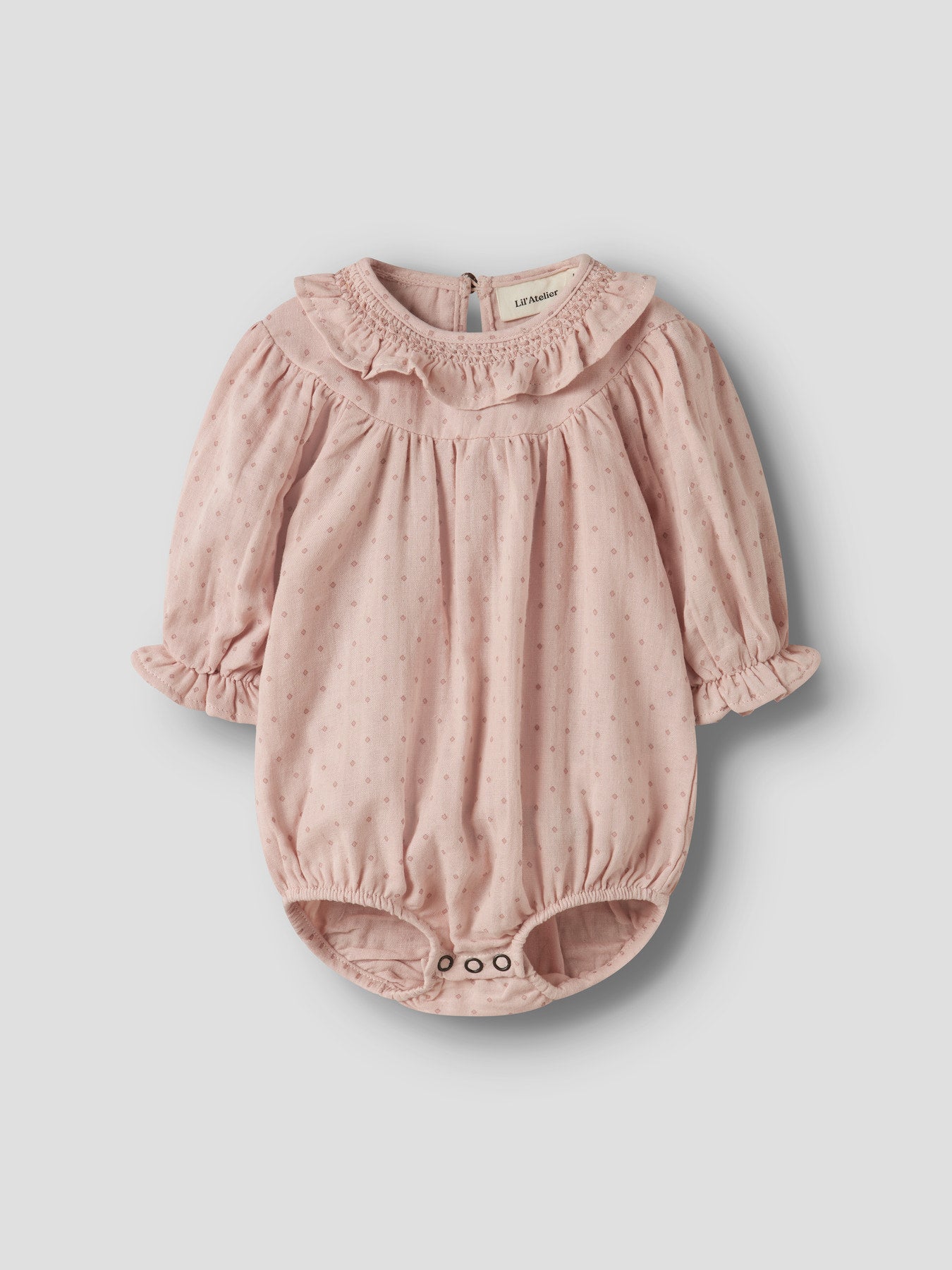 Lil' Atelier - Baby Romper NBFDEMBE LS Loose Romber | Peach Whip
