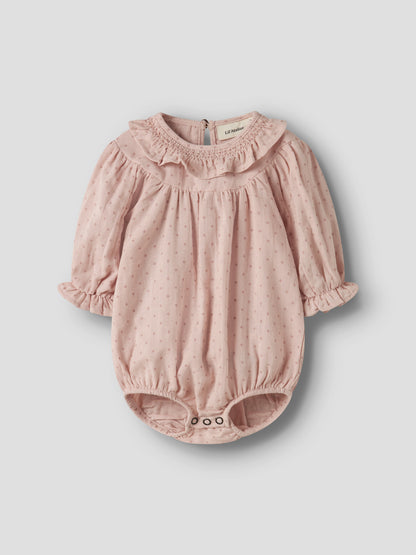 Lil' Atelier - Baby Romper NBFDEMBE LS Loose Romber | Peach Whip