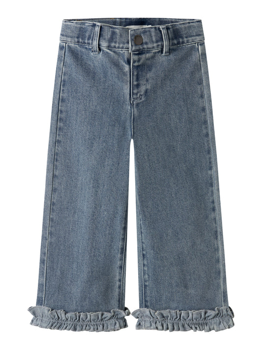 Lil’ Atelier - NMFDAMLA Wide Ancel Jeans | Medium Blue Denim