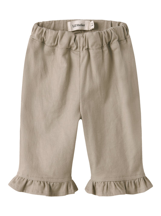 Lil' Atelier - Baby Broek NBFDOREEN Wide Twill Pant | Oxford Tan